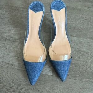 Tony Bianco Blue Suede Mules